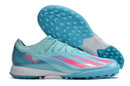Chaussure de foot Adidas X CrazyFast.1 TF bleu et rose "Miami Vice"