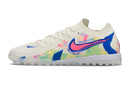 Chaussure de foot Nike Society Phantom GX 2 Elite TF Blanche, Bleue et Rose