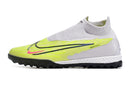 Chuteira Society Nike Phantom GX DF Elite TF Cinza e Verde "Luminous Pack"