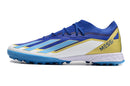 Chaussure de foot Adidas X Crazrfast Messi .1 TF Bleu, Blanc et Or "Spark Gen10s"