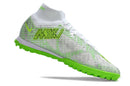 Chaussure de foot Society Nike Air Zoom Mercurial Superfly 9 Elite TF Blanche et Verte