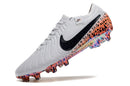 Chaussure de football Nike Tiempo Legend 10 Elite FG, blanche, noire et orange "Electric Pack"