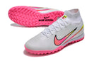 Chuteira Society Nike Air Zoom Mercurial Superfly 9 Elite TF Branca e Rosa "RashFord"