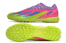 Chuteira Society Adidas X Crazyfast.1 TF Rosa e Verde "Son"
