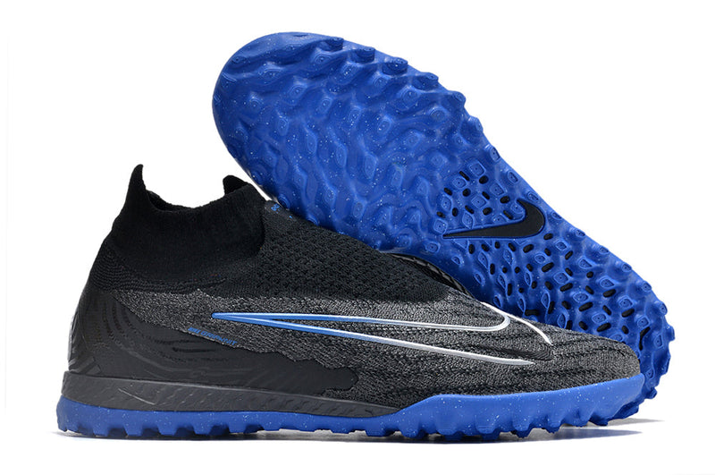 Chuteira Society Nike Phantom GX DF Elite TF Preta e Azul "Shadow Pack"