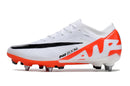 Chuteira Campo Nike Air Zoom Mercurial Vapor 15 Elite Trava Mista Branca e Laranja "Ready Pack"