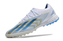 Chaussure de foot Adidas X CrazyFast.1 TF blanche, bleue et dorée "Las Estrellas"