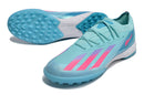 Chaussure de foot Adidas X CrazyFast.1 TF bleu et rose "Miami Vice"
