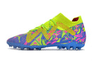 Chaussure de foot Society Puma Future Ultimate MG Vert, Rose et Bleu "Energy Pack"