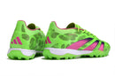 Chaussure de foot Adidas Predator Elite TF verte et rose