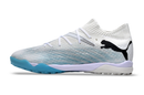 Chaussure de foot Society Puma Future 7 TF Blanche et Bleue