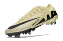 Chaussure de football Nike Air Zoom Mercurial Vapor 15 Elite, semelle mixte, beige et noire, "Mad Ready Pack"