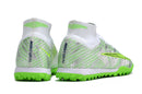 Chaussure de foot Society Nike Air Zoom Mercurial Superfly 9 Elite TF Blanche et Verte