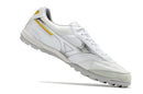 Chaussure de foot Mizuno Morelia Sala Japan TF, blanche et argent "Beta Shining"
