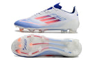 Chuteira Campo Adidas F50 FG Branca, Azul e Vermelho "Advancement Pack"