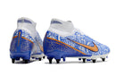 Chuteira Campo Nike Air Zoom Mercurial Superfly 9 Elite Trava Mista Azul "CR7"