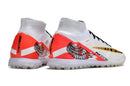 Chaussure de foot Nike Air Zoom Mercurial Superfly 9 Elite TF blanche et dorée