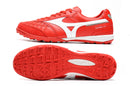 Chaussure de foot Mizuno Morelia Sala Japan TF rouge et blanche.