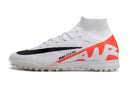Chuteira Society Nike Air Zoom Mercurial Superfly 9 TF Elite Branca e Laranja "Ready Pack"