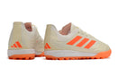 Chuteira Society Adidas Copa Pure.1 TF Bege e Laranja "Heatspawn Pack"