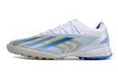 Chaussure de foot Adidas X CrazyFast.1 TF blanche, bleue et dorée "Las Estrellas"