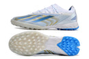 Chaussure de foot Adidas X CrazyFast.1 TF blanche, bleue et dorée "Las Estrellas"